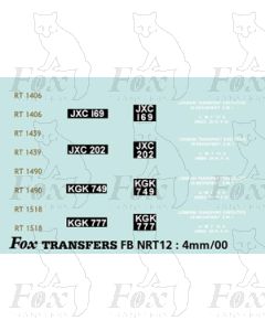4 Craven RTs 1406, 1439, 1490, 1518 - Legal Lettering Set