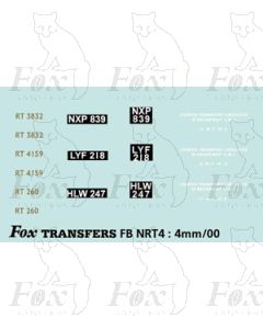 3 Red roof box RTs 3832, 4159, 260 - Legal Lettering Set