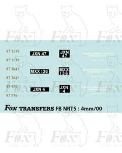 3 Green roof box RTs 1019, 3621, 976 - Legal Lettering Set
