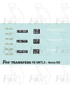 3 Green RTL 1311, 1245, 1290 - Legal Lettering Set