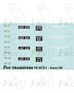 4 TD 12, 23, 39, 125 - Legal Lettering Set