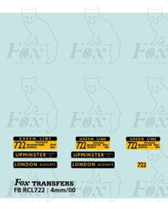 DESTINATION SCREENS - GREENLINE - UPMINSTER - LONDON