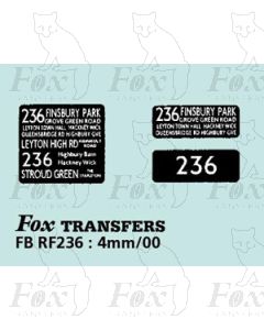 DESTINATION SCREENS - FINSBURY PK - LEYTON HIGH RD -STROUD GRN 