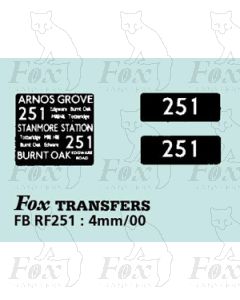 DESTINATION SCREENS - ARNOS GROVE - STANMORE STN -BURNT OAK 