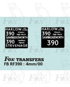DESTINATION SCREENS - HARLOW - SAWBRIDGEWORTH - STEVENAGE 