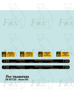 DESTINATION SCREENS -  GREENLINE - BISHOPS STORTFORD - LONDON 