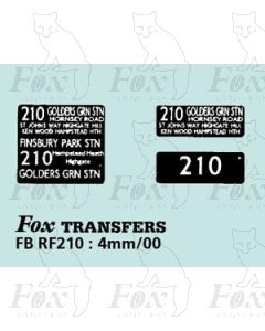 DESTINATION SCREENS - GOLDERS GRN STN - FINSBURY PARK 