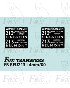 DESTINATION SCREENS - WIMBLEDON STN - KINGSTON - BELMONT 