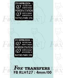 DESTINATION SCREENS - STH WIMBLEDON - MORDEN STN -RAYNES PARK 