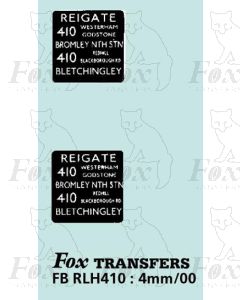 DESTINATION SCREENS - REIGATE - MOMLEYNTH STN -BLETCHINGLEY  