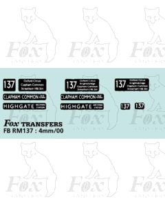 DESTINATION SCREENS - CLAPHAM COMMON - HIGHGATE