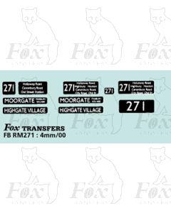 DESTINATION SCREENS - MOORGATE - HIGHGATE VILLAGE