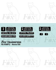 DESTINATION SCREENS - CRYSTAL PALACE GOLDERS GREEN STN 