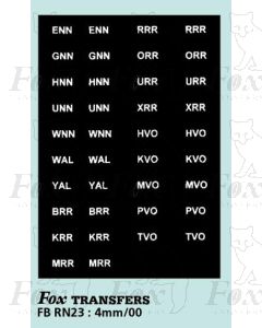 Numberplate letters - EAST MIDLAND