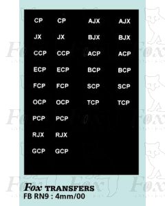 Numberplate letters - HEBBLE 