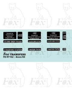 DESTINATION SCREENS - GOLDERS GREEN STN - CHINGFORD STN 