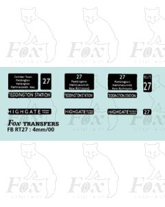 DESTINATION SCREENS - TEDDINGTON STATION - HIGHGATE 