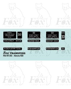 DESTINATION SCREENS - HACKNEY WICK - ROEHAMPTON  