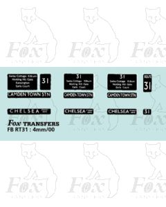 DESTINATION SCREENS - CAMDEN TOWN STN - CHELSEA 