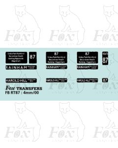 DESTINATION SCREENS - RAINHAM - HAROLD HILL 