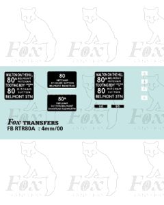 DESTINATION SCREENS - WALTON ON THE HILL - TOOTING BDY - BELMONT STN - Restricted 1