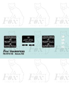 DESTINATION SCREENS - LONDON BRIDGE - WEMBLEY - SUDBURY - Restricted Pre 1948