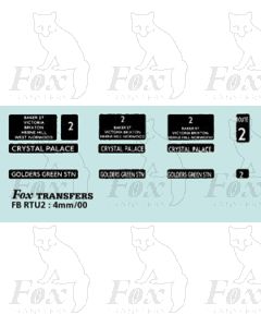DESTINATION SCREENS - CRYSTAL PALACE - GOLDERS GREEN STN 