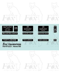 DESTINATION SCREENS - BECONTREE HEATH - MARYLEBONE 