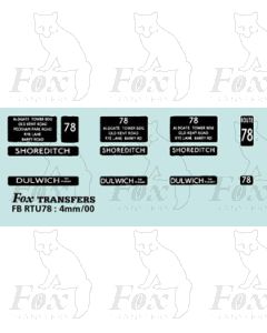 DESTINATION SCREENS - SHOREDITCH - DULWICH