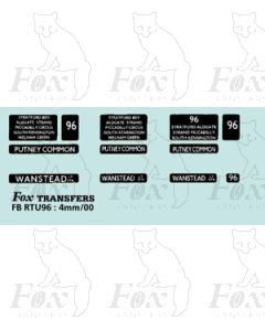 DESTINATION SCREENS - PUTNEY COMMON - WANSTEAD (pre war)