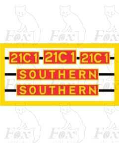 21C1 SOUTHERN NAMEPLATES WITH CAB AND BUFFERBEAM NUMBERS for CHANNEL PACKET