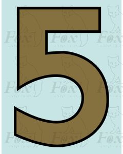 Running Numbering Metallic Gold/Black outline - 4 inch