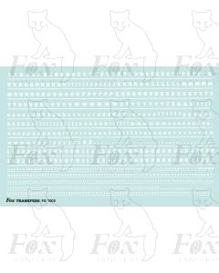 Alphabet in white - Franklin Heavy, 2mm & 1mm