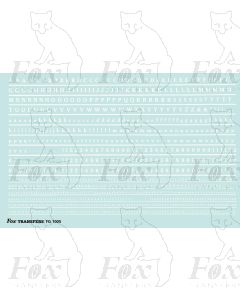 Alphabet in white - Cheltenham Medium, 2mm & 1mm