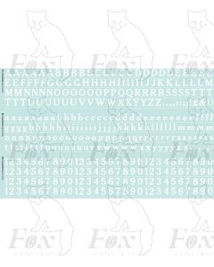 Alphabet in white - Cheltenham Medium, 10mm