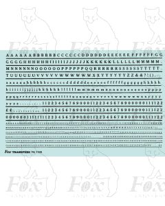 Alphabet in black - Cheltenham Medium, 2mm & 1mm