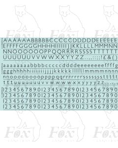 Alphabet in black - Gill Light, 10mm