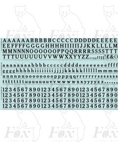 Alphabet in black - Cheltenham Medium, 10mm