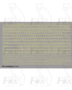 Alphabet in off-white (straw) - Cheltenham Medium, 2mm & 1mm