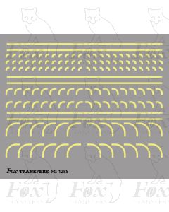 Corners in off-white (straw) - Radius Corners, 3 sizes 0.75mm