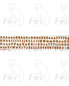 Alphabets in gold with red shadow - Franklin Heavy, 9mm