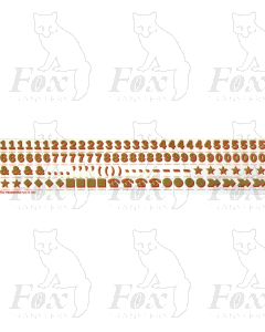 Alphabets in gold with red shadow - Franklin Heavy, 9mm