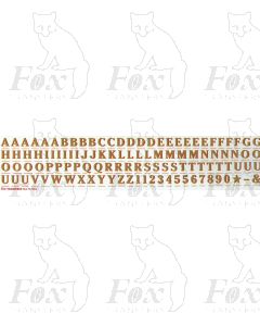 Alphabets in gold with red shadow - Cheltenham Bold, 9mm