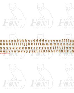 Alphabets in gold with red shadow - Cheltenham Bold, 9mm