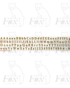 Alphabets in gold with red shadow - Cheltenham Bold, 9mm