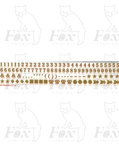 Alphabets in gold with red shadow - Cheltenham Bold, 9mm