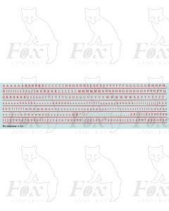 Alphabets in red - Cheltenham Medium, 3mm