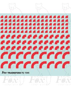 Corners in red - Radius Corners, 3 sizes 2.5mm