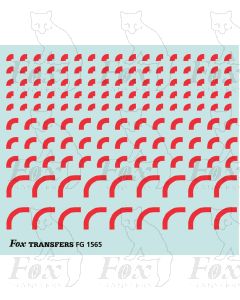 Corners in red - Radius Corners, 3 sizes 1.5mm