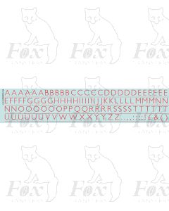 Alphabets in red - Gill Light, 10mm